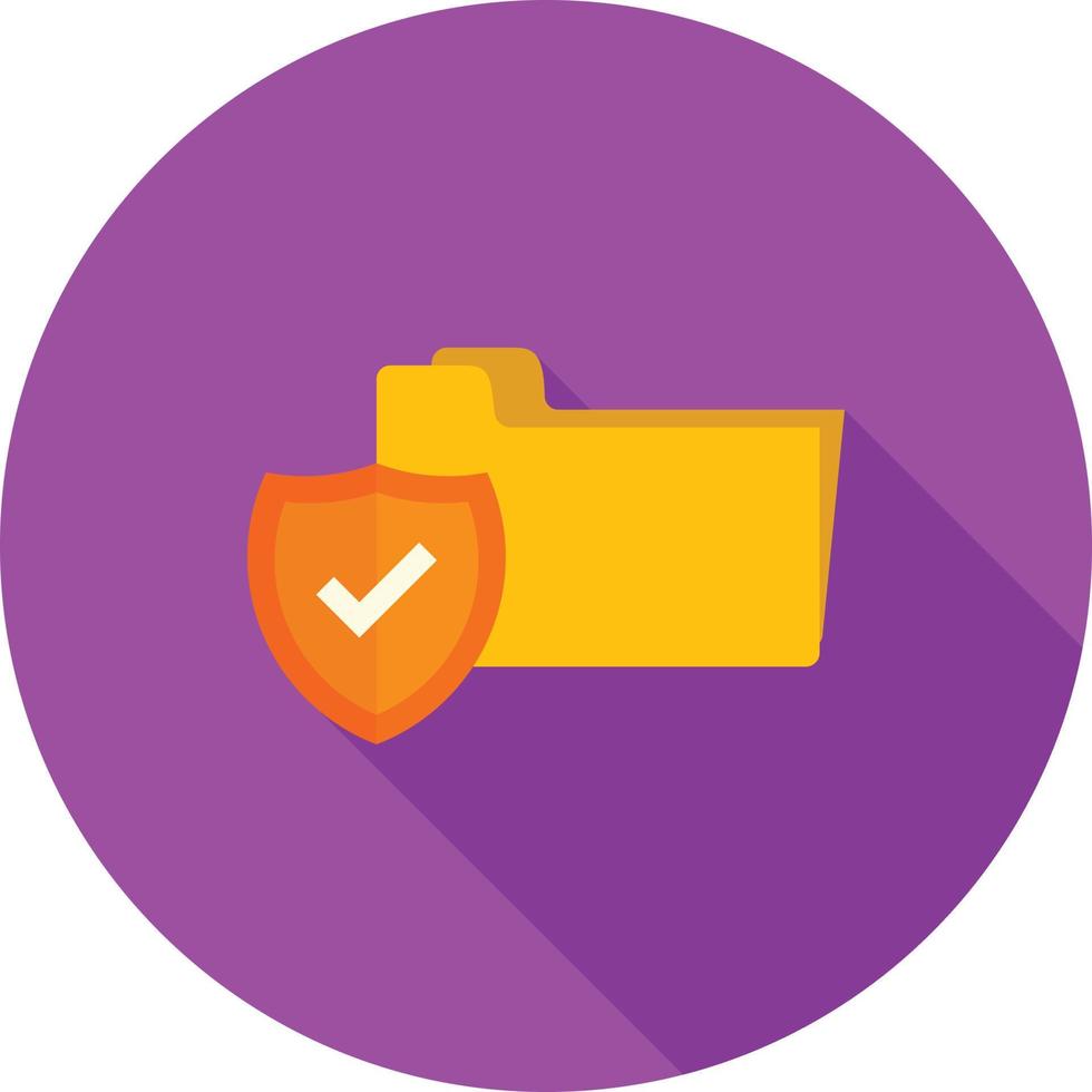 Vulnerable Folder Flat Long Shadow Icon vector