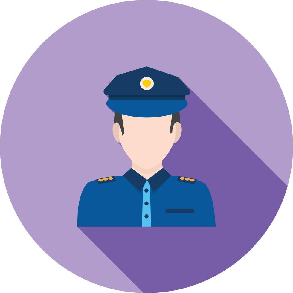 Police Man Flat Long Shadow Icon vector