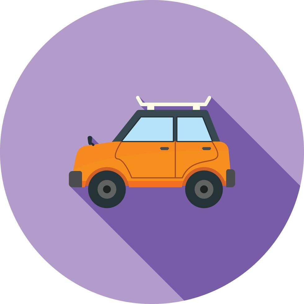 icono de sombra larga plana de coche vector