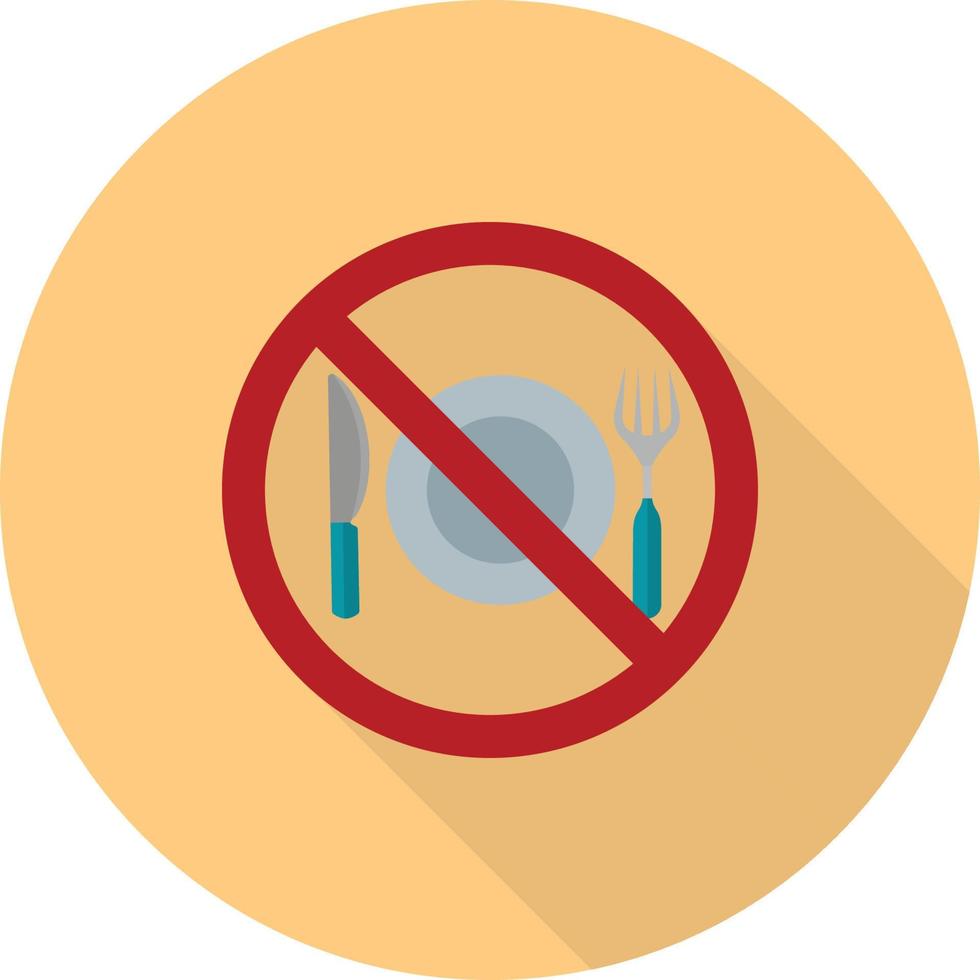 No Food Flat Long Shadow Icon vector