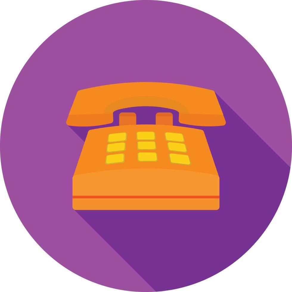 Telephone Flat Long Shadow Icon vector