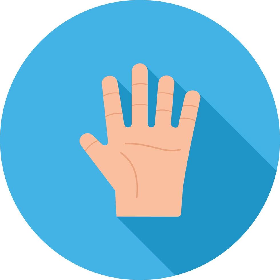 Hand Flat Long Shadow Icon vector