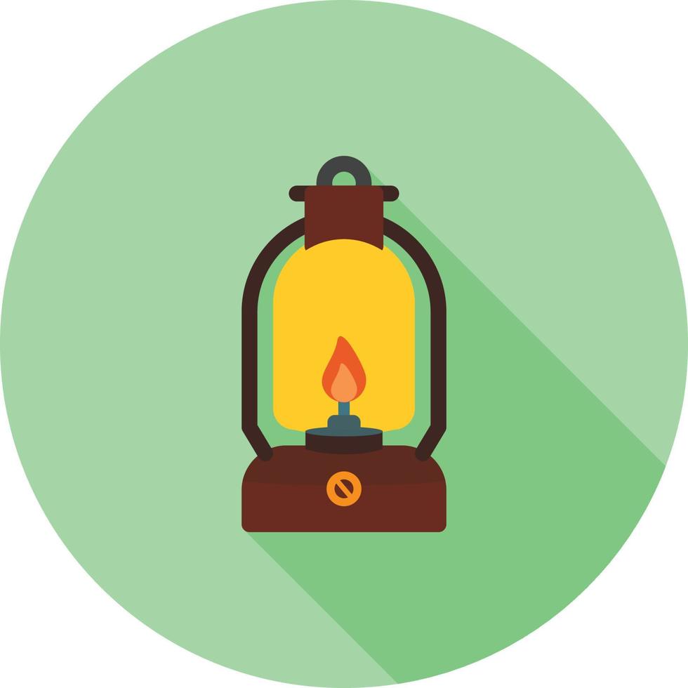 Lit Lamp Flat Long Shadow Icon vector