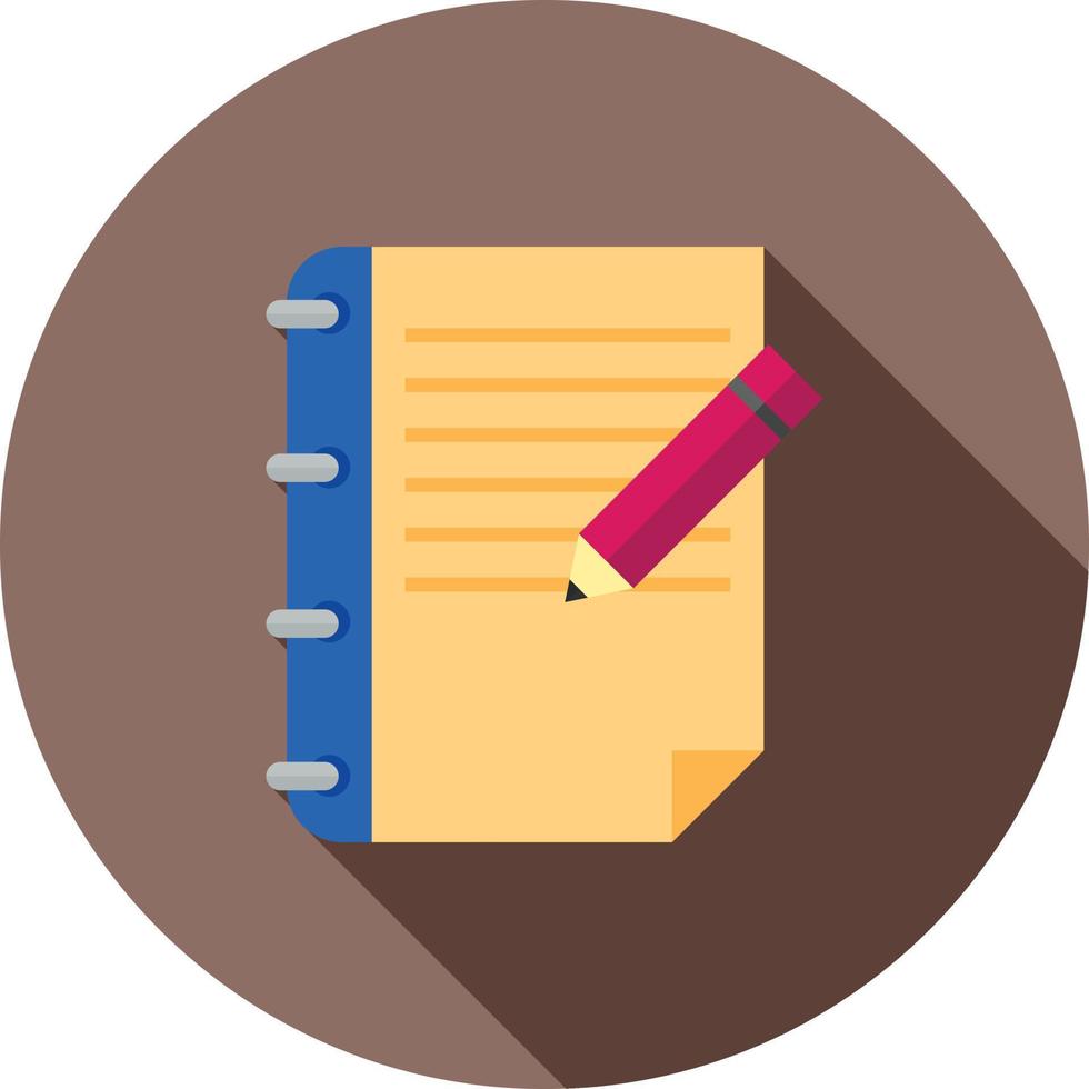 Official Document Flat Long Shadow Icon vector