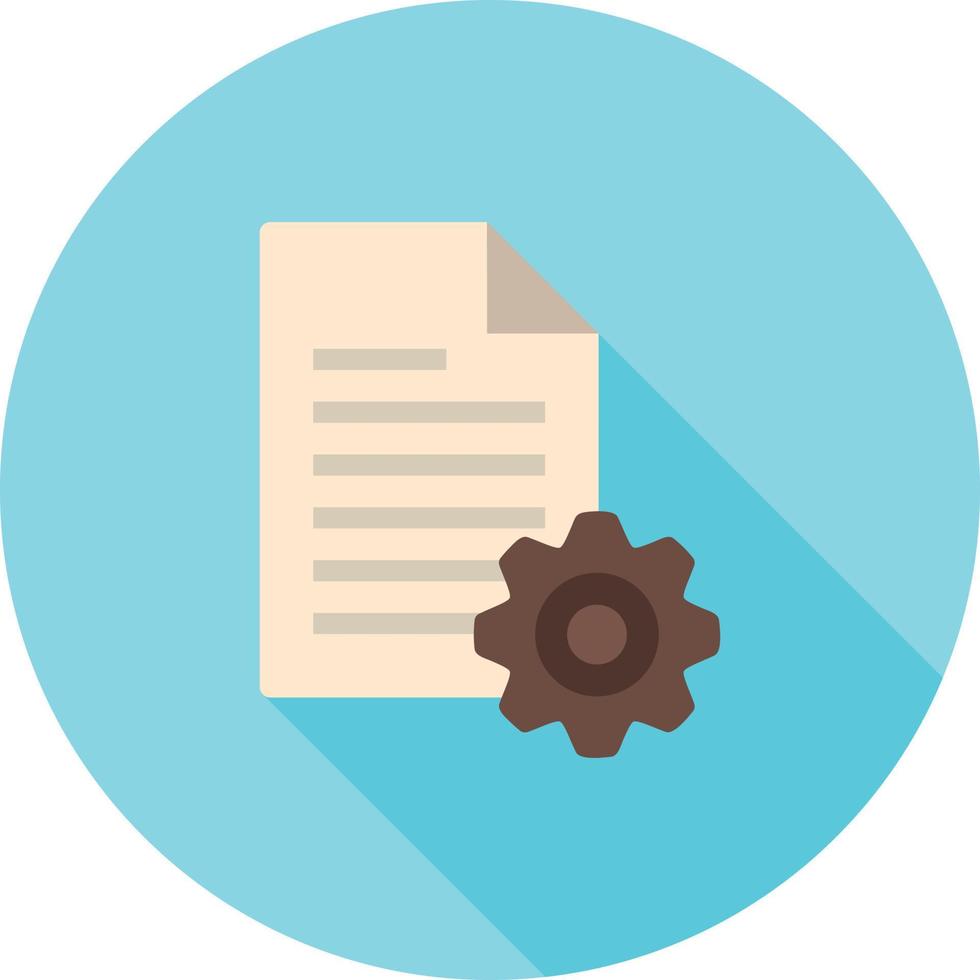 Document Settings Flat Long Shadow Icon vector