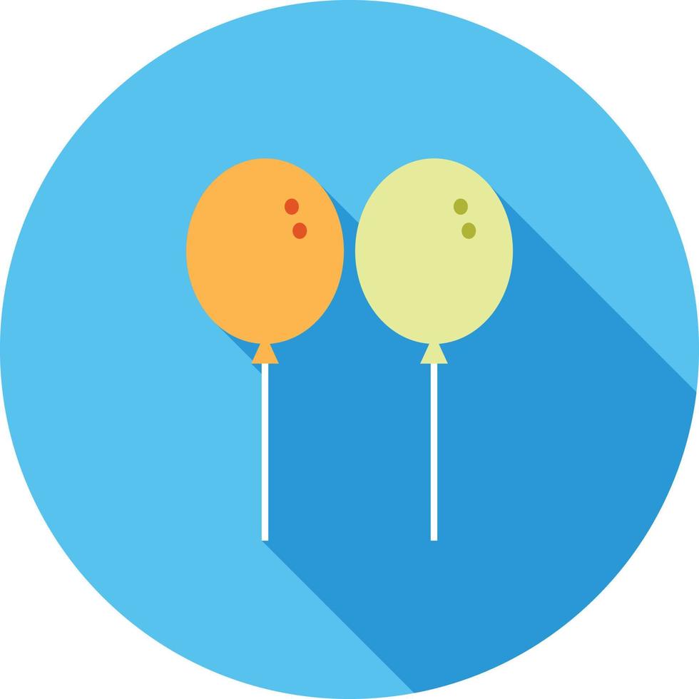 Balloons Flat Long Shadow Icon vector