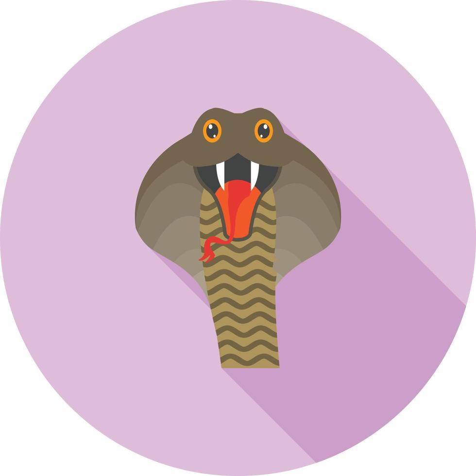 Snake Face Flat Long Shadow Icon vector