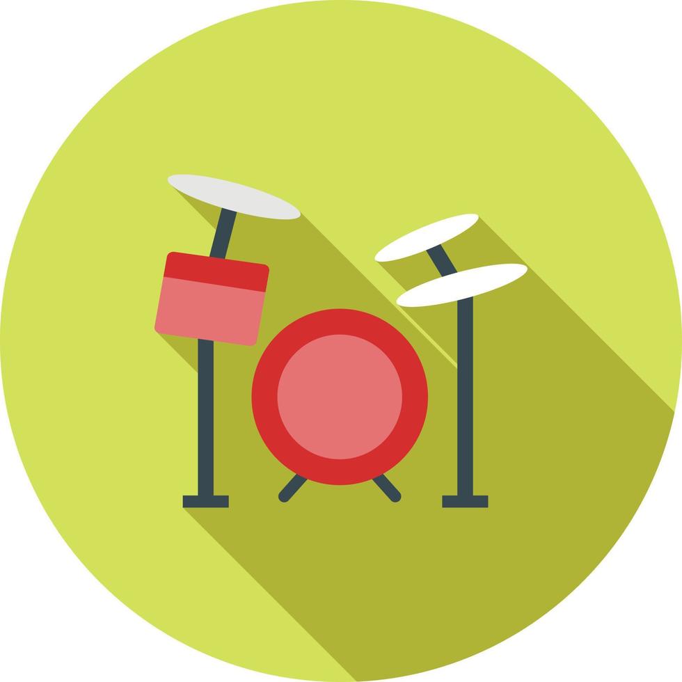 Drums Flat Long Shadow Icon vector