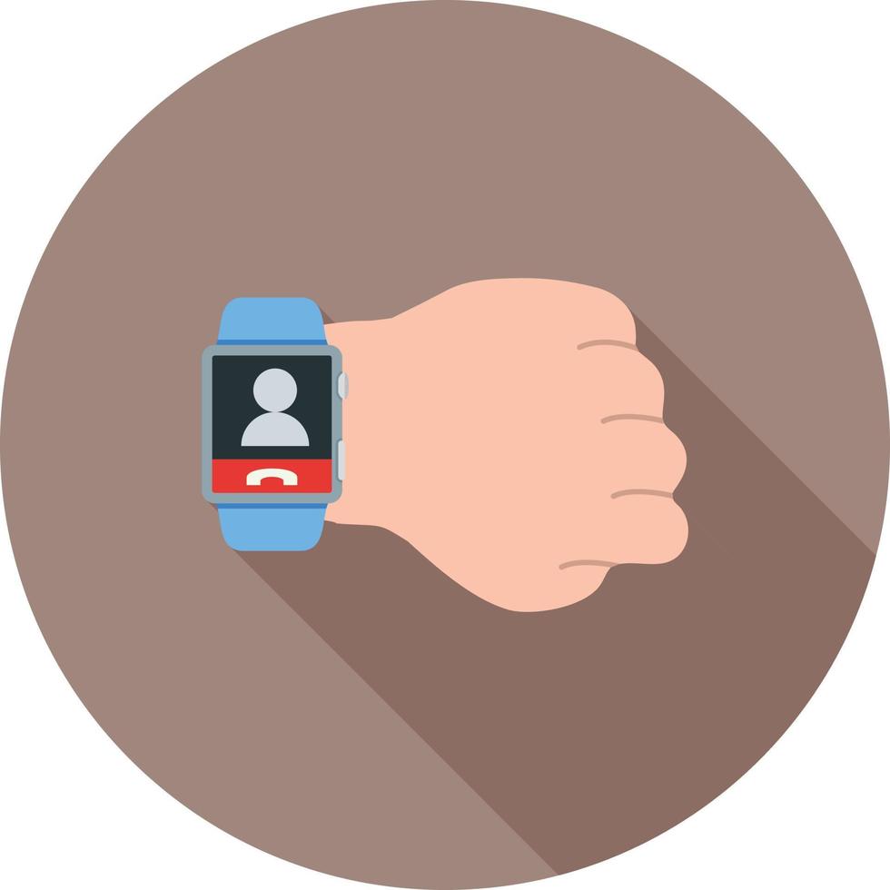 Call on Watch Flat Long Shadow Icon vector