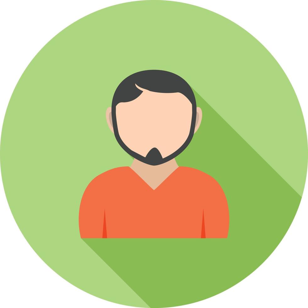 Man in Chin Strap Flat Long Shadow Icon vector