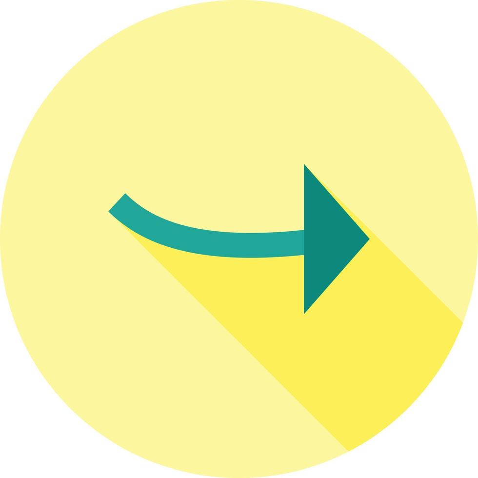 flecha apuntando a la derecha plana larga sombra icono vector