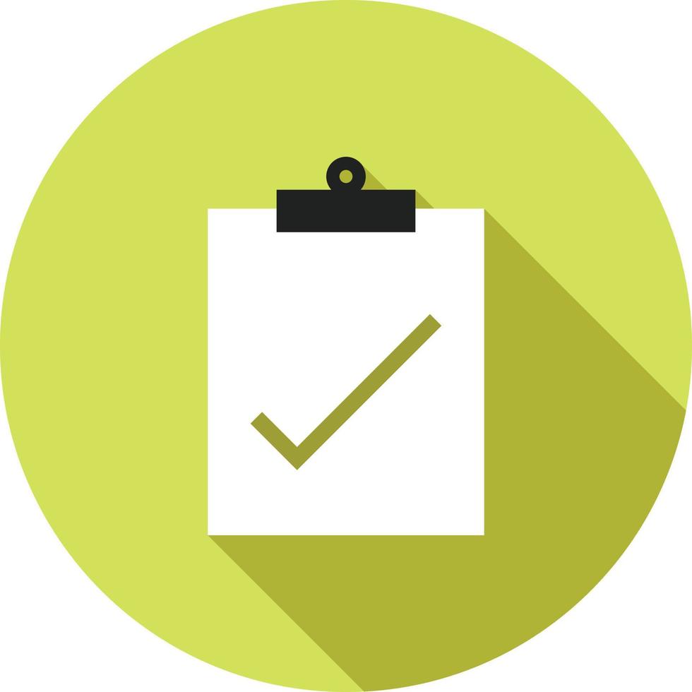 Assignment Turned Flat Long Shadow Icon vector