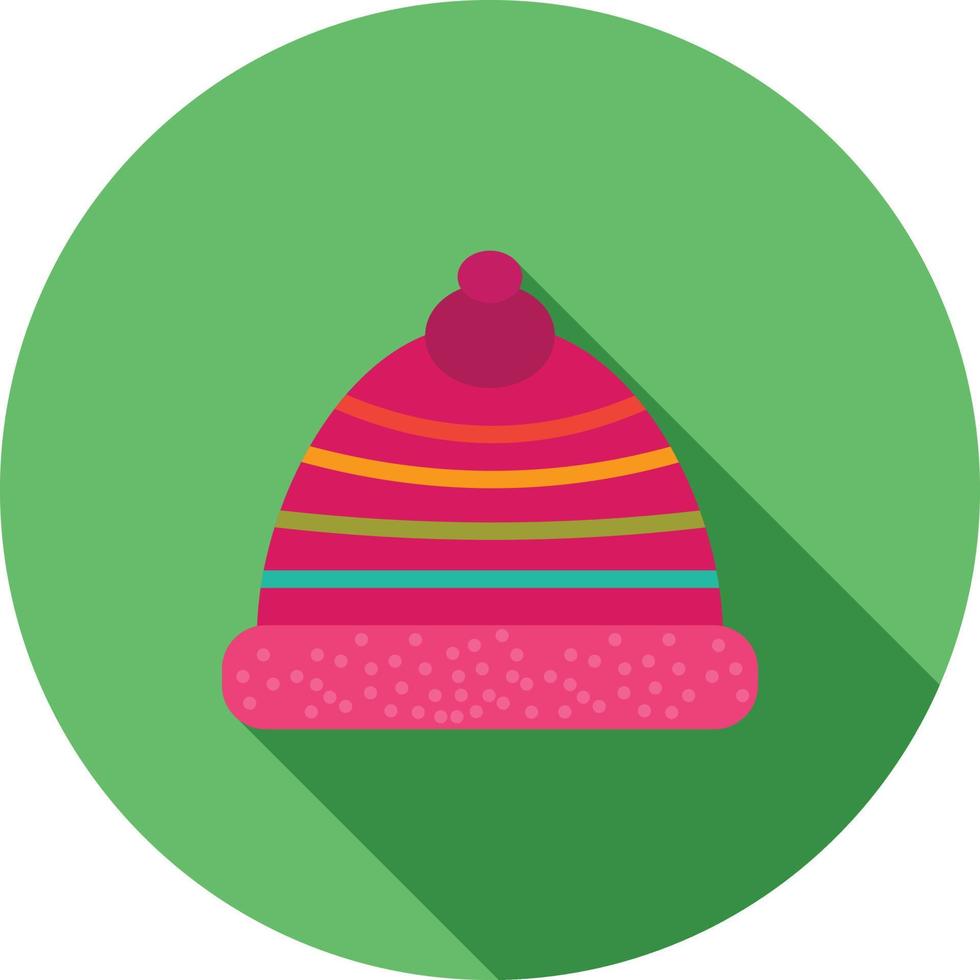 Christmas Cap Flat Long Shadow Icon vector