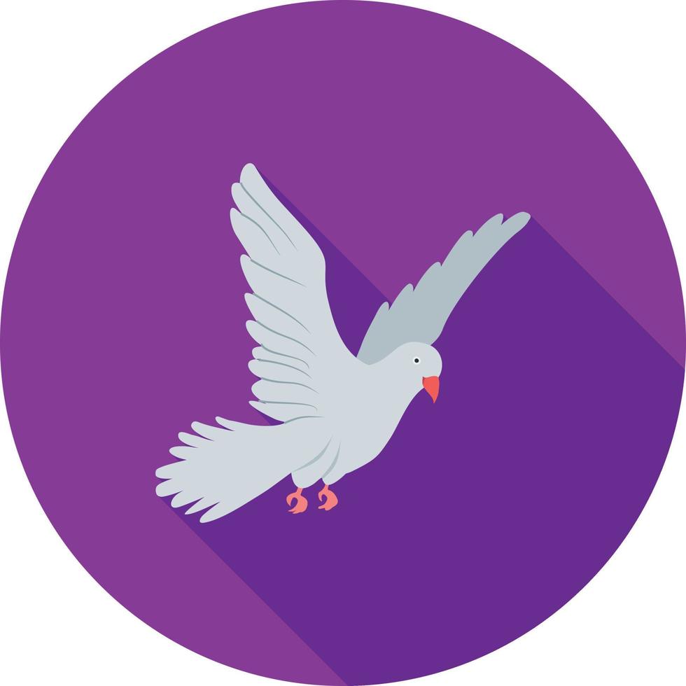 Dove Flat Long Shadow Icon vector