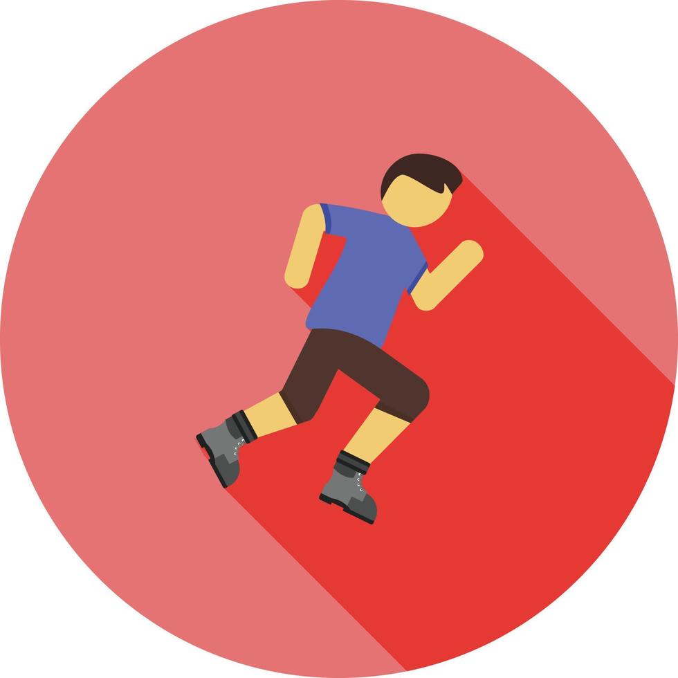 Running Flat Long Shadow Icon vector