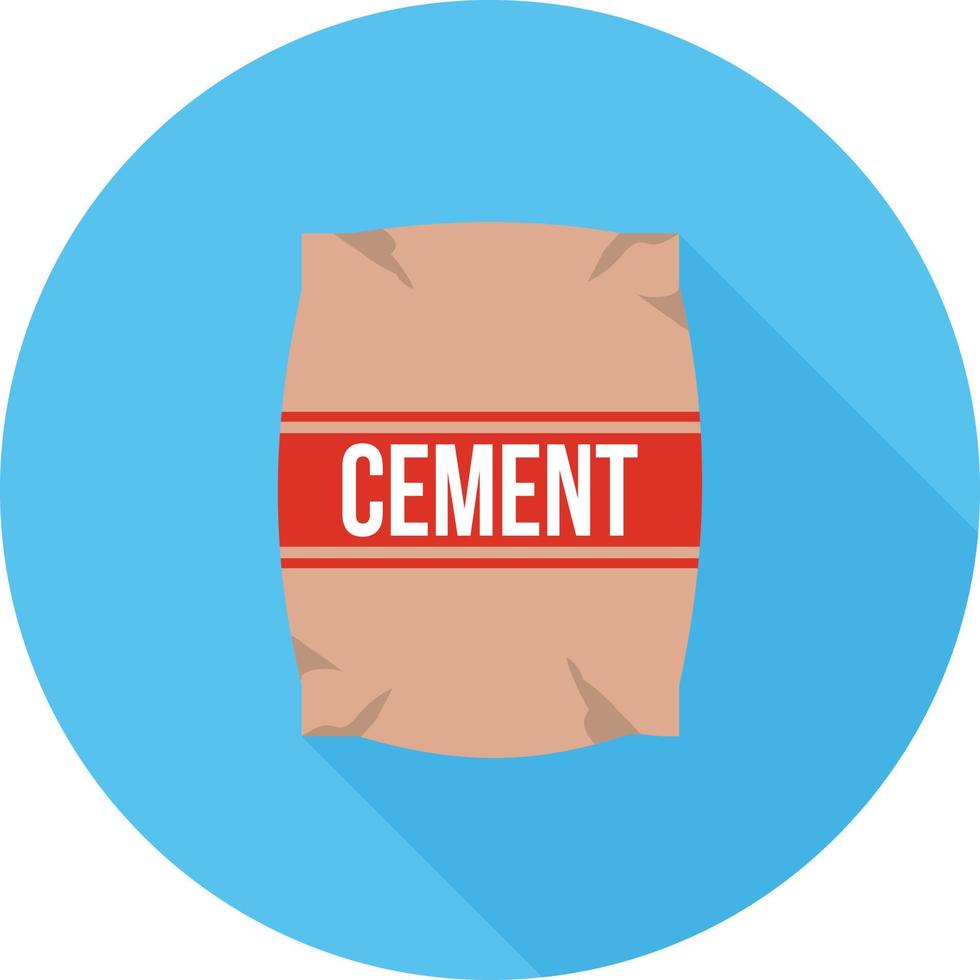 Cement Bag Flat Long Shadow Icon vector