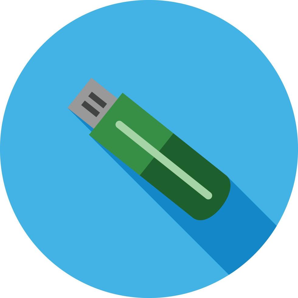 USB Drive II Flat Long Shadow Icon vector