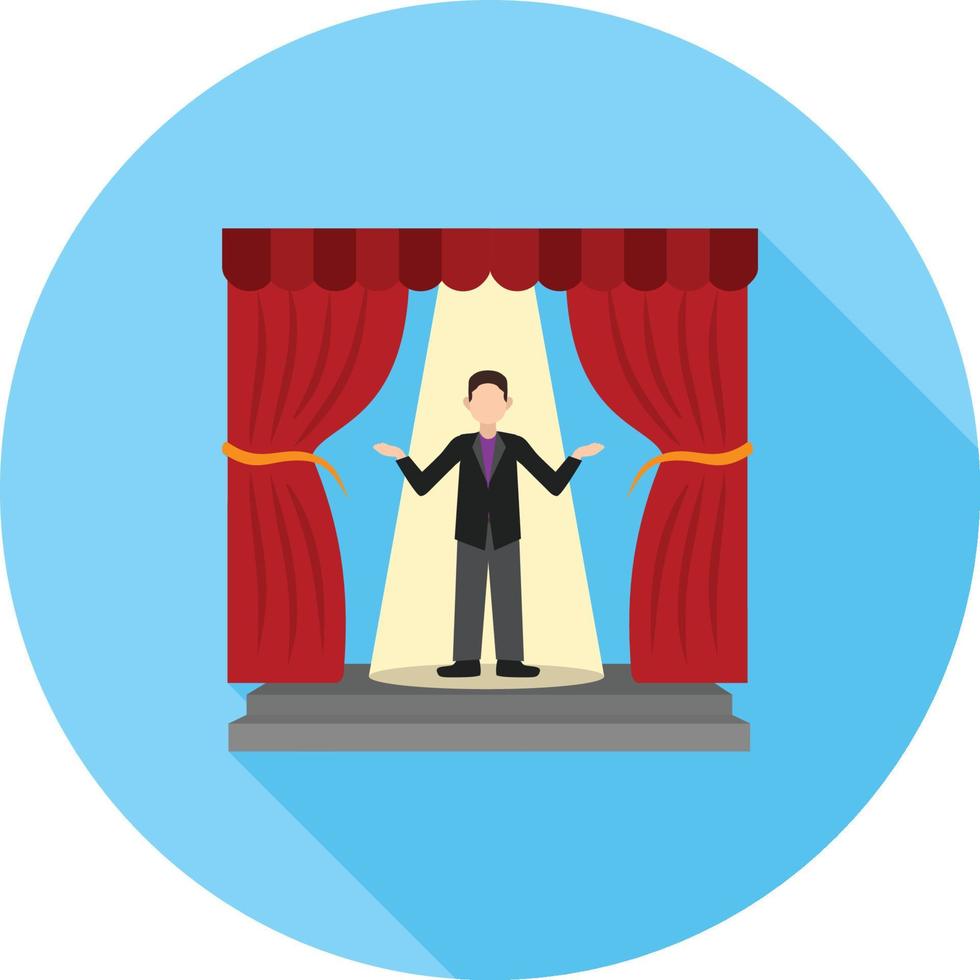 Show Presenter Flat Long Shadow Icon vector