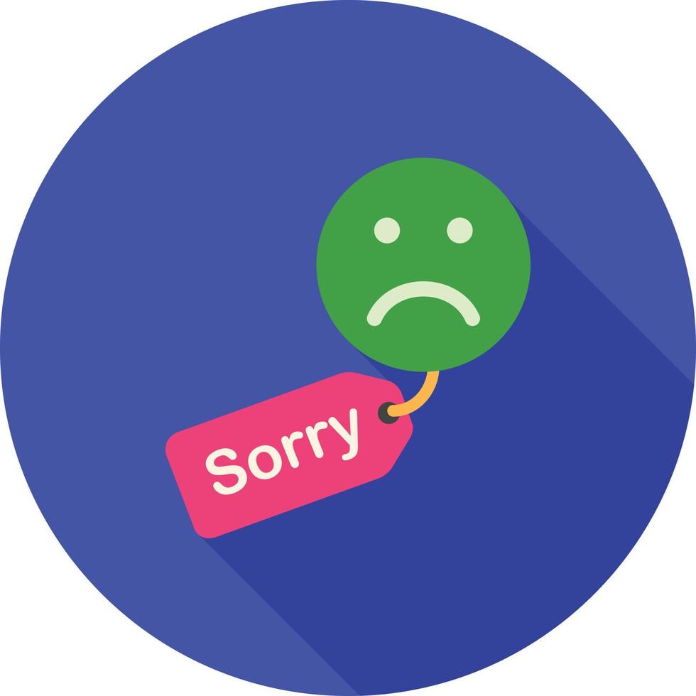 Apology tag Flat Long Shadow Icon vector