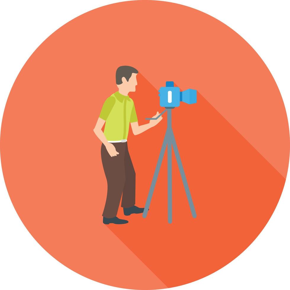 Photographing Flat Long Shadow Icon vector