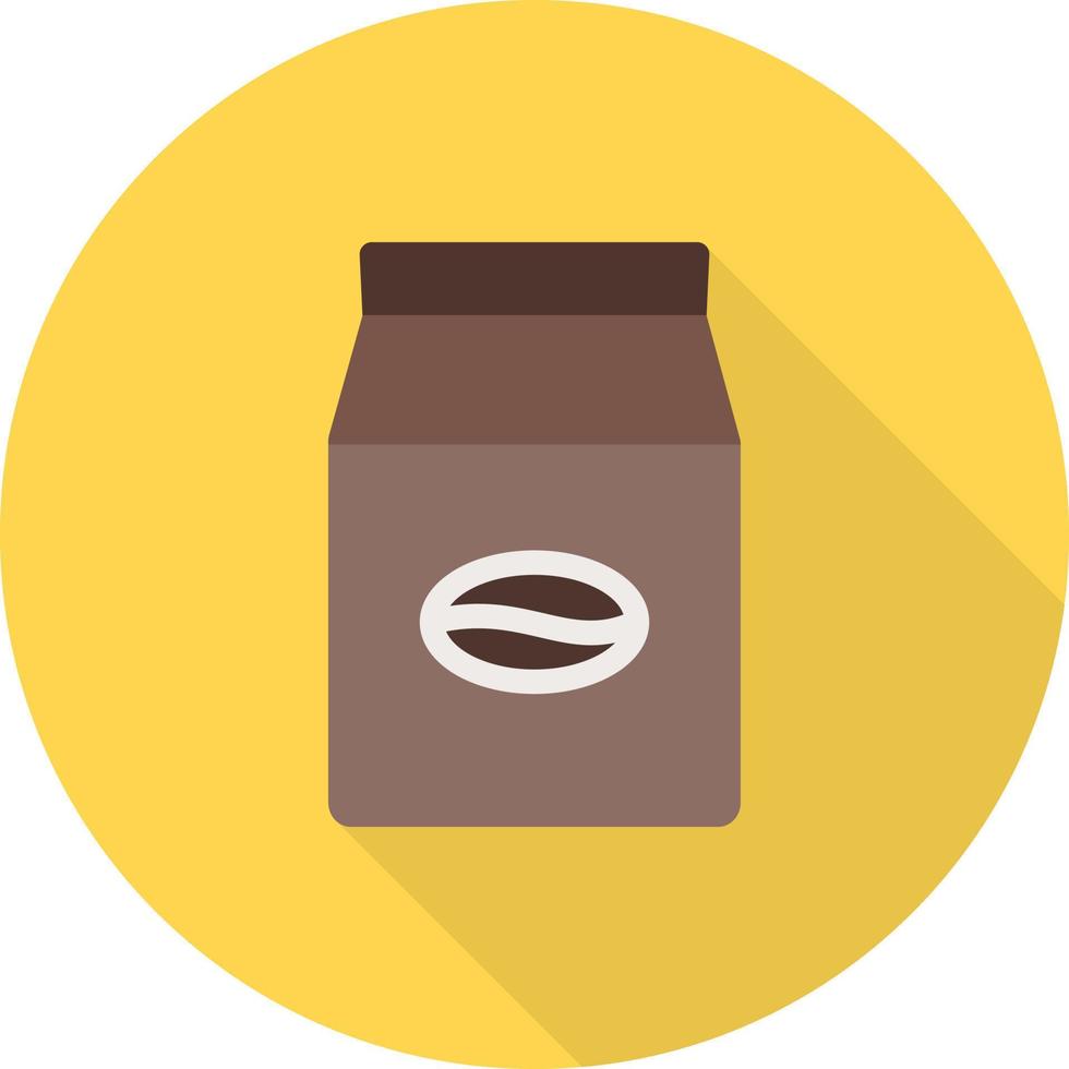 Icono de larga sombra plana de paquetes de café vector