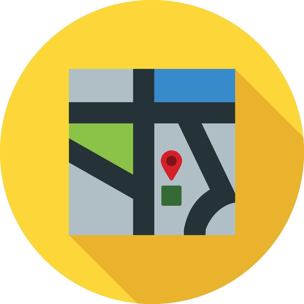 Maps Flat Long Shadow Icon vector