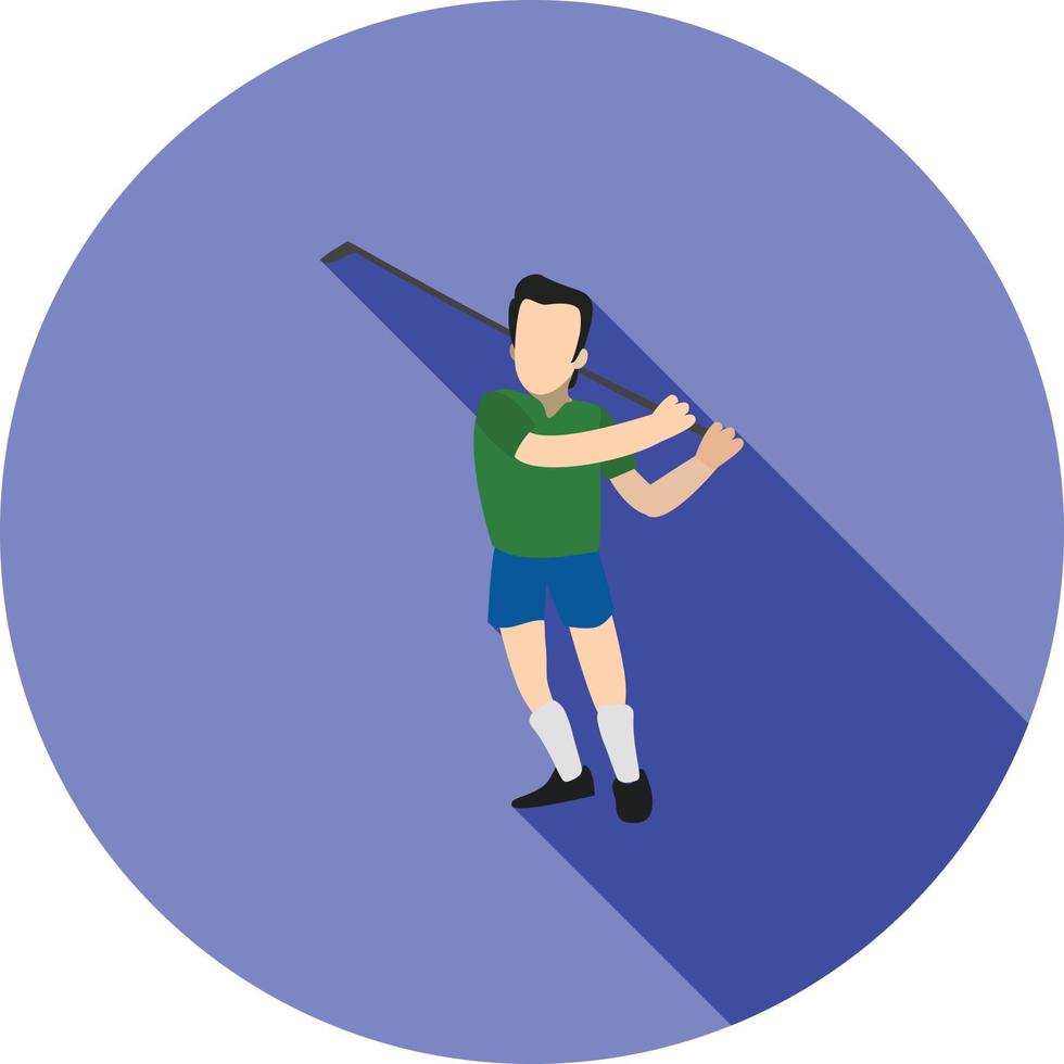 Golf Player Flat Long Shadow Icon vector
