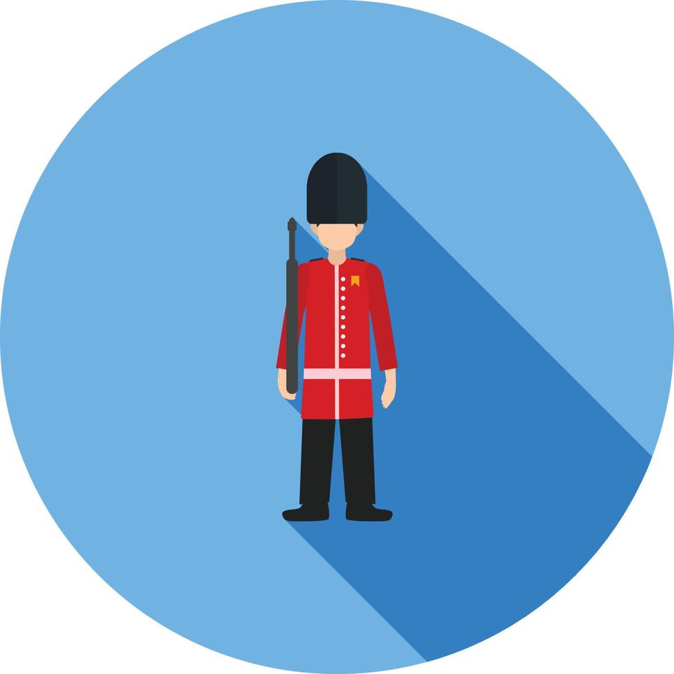 Queens Guard Flat Long Shadow Icon vector