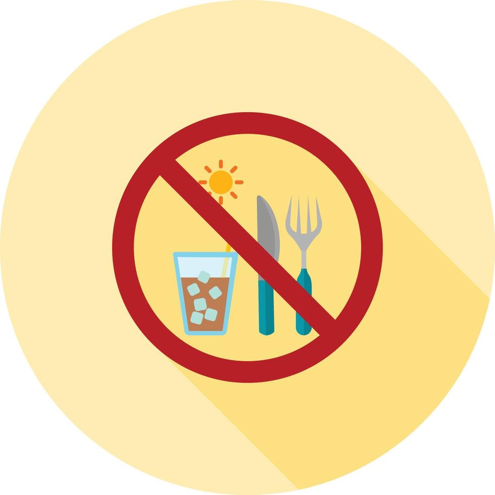 Fasting Flat Long Shadow Icon vector