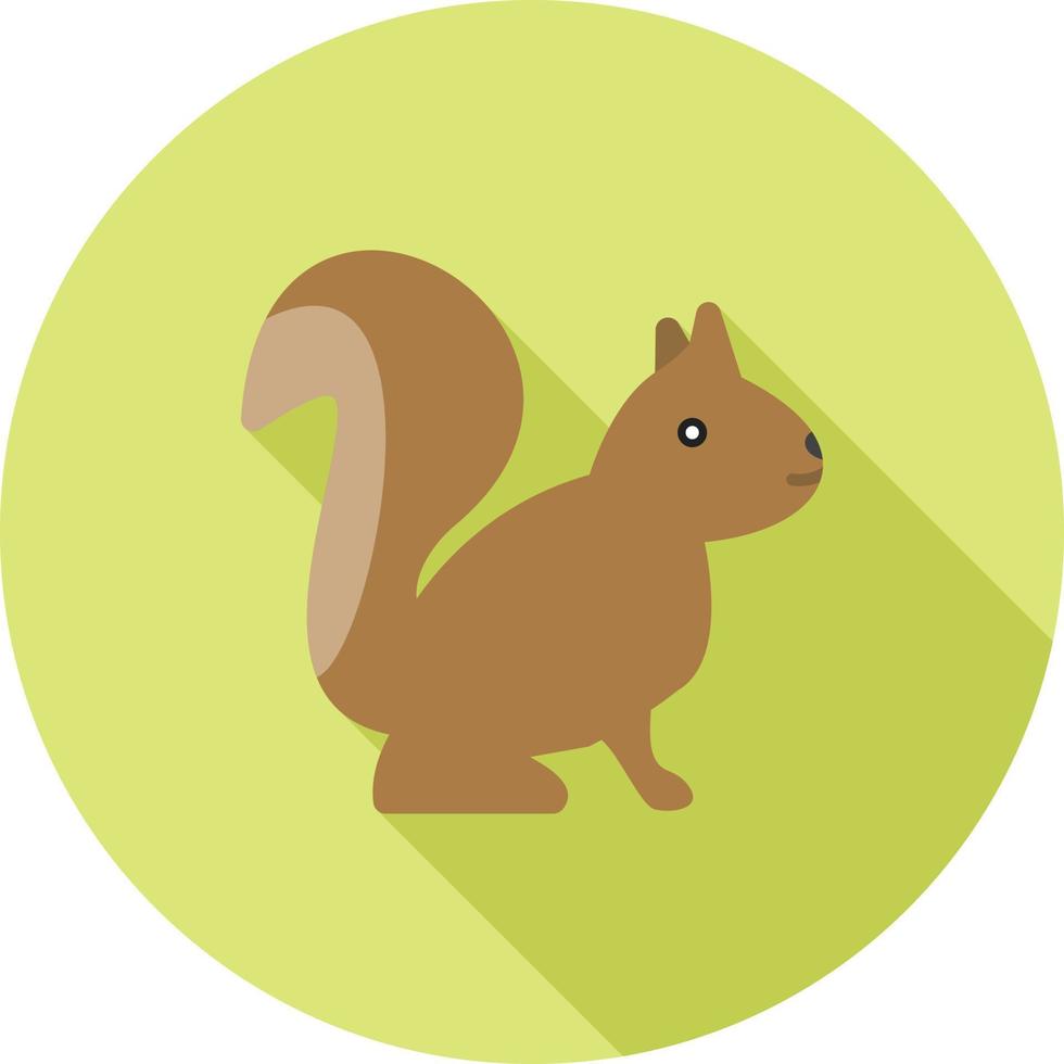 Squirrel Flat Long Shadow Icon vector