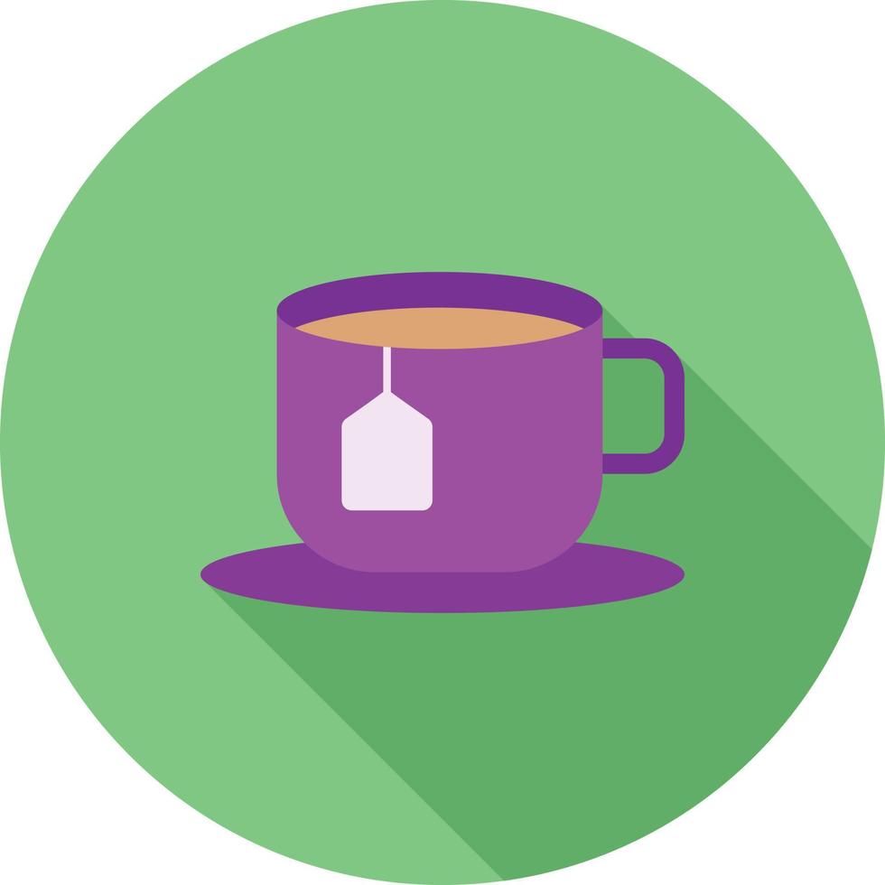 Cup of Tea Flat Long Shadow Icon vector