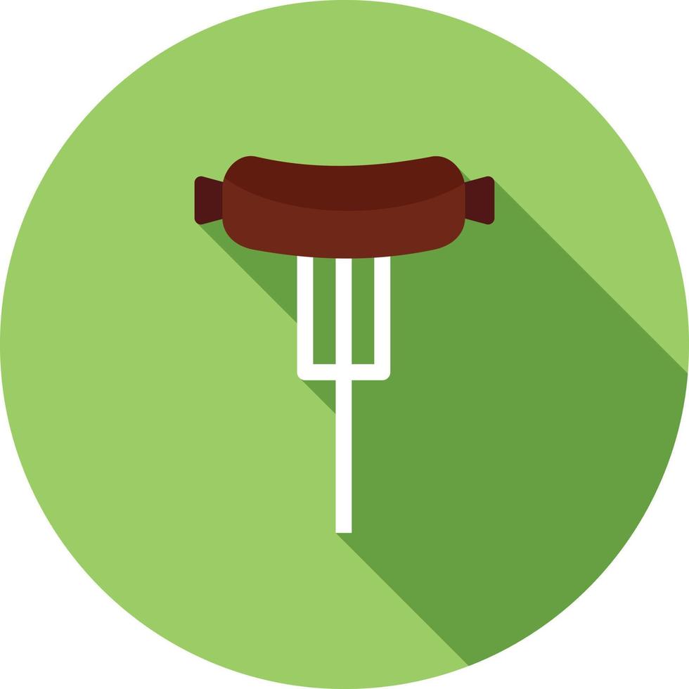 Burning Sausage Flat Long Shadow Icon vector