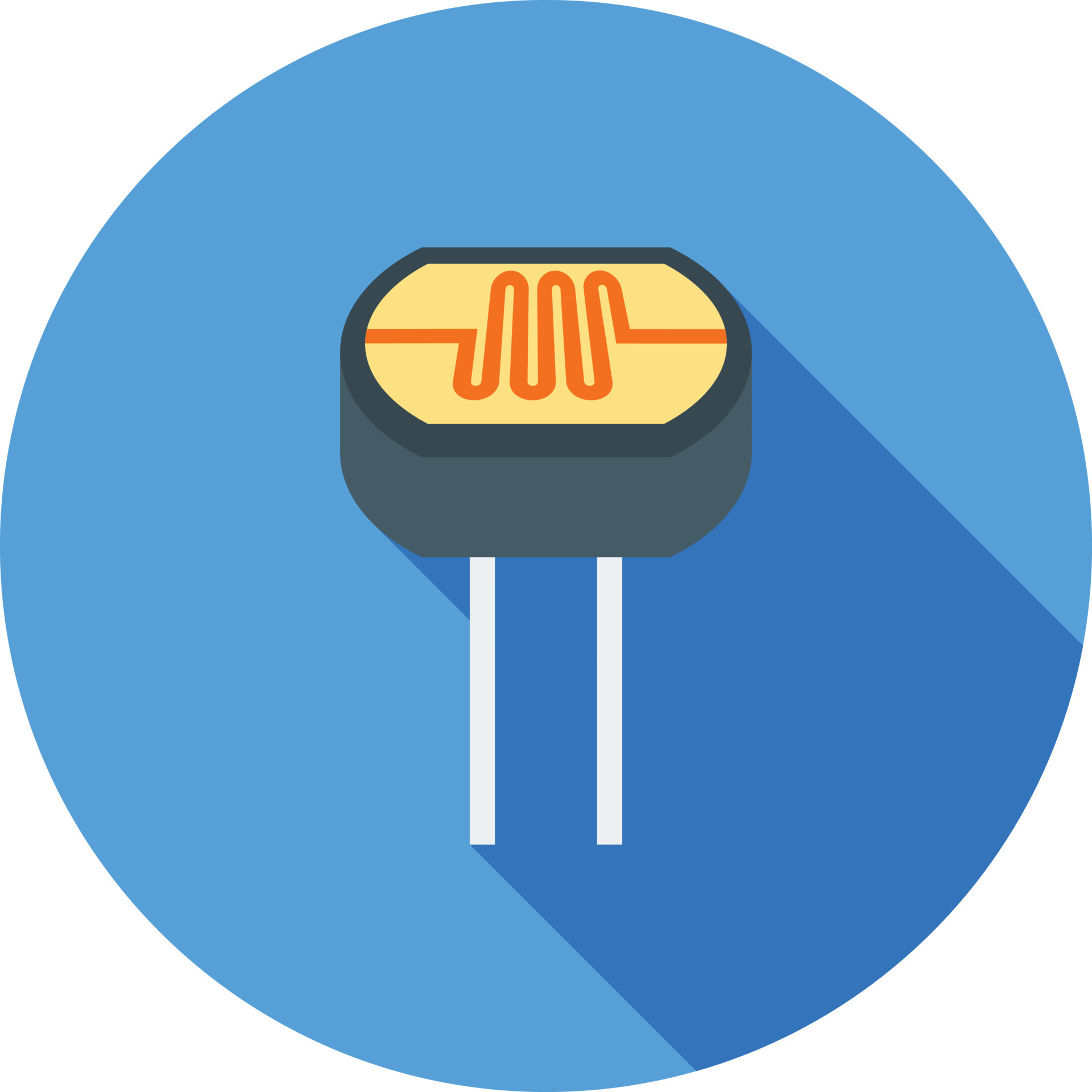 Light Dependent Resistor Flat Long Shadow Icon 11268649 Vector Art at