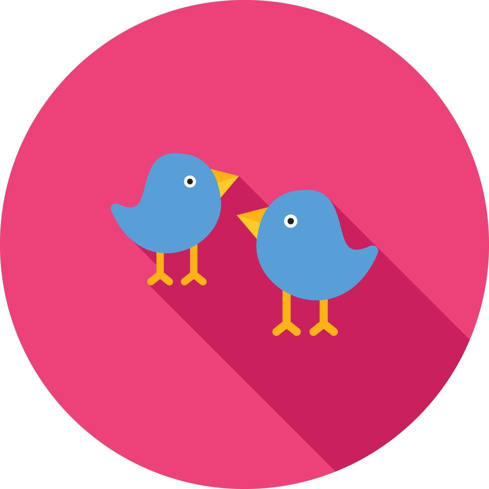 Little Birds Flat Long Shadow Icon vector