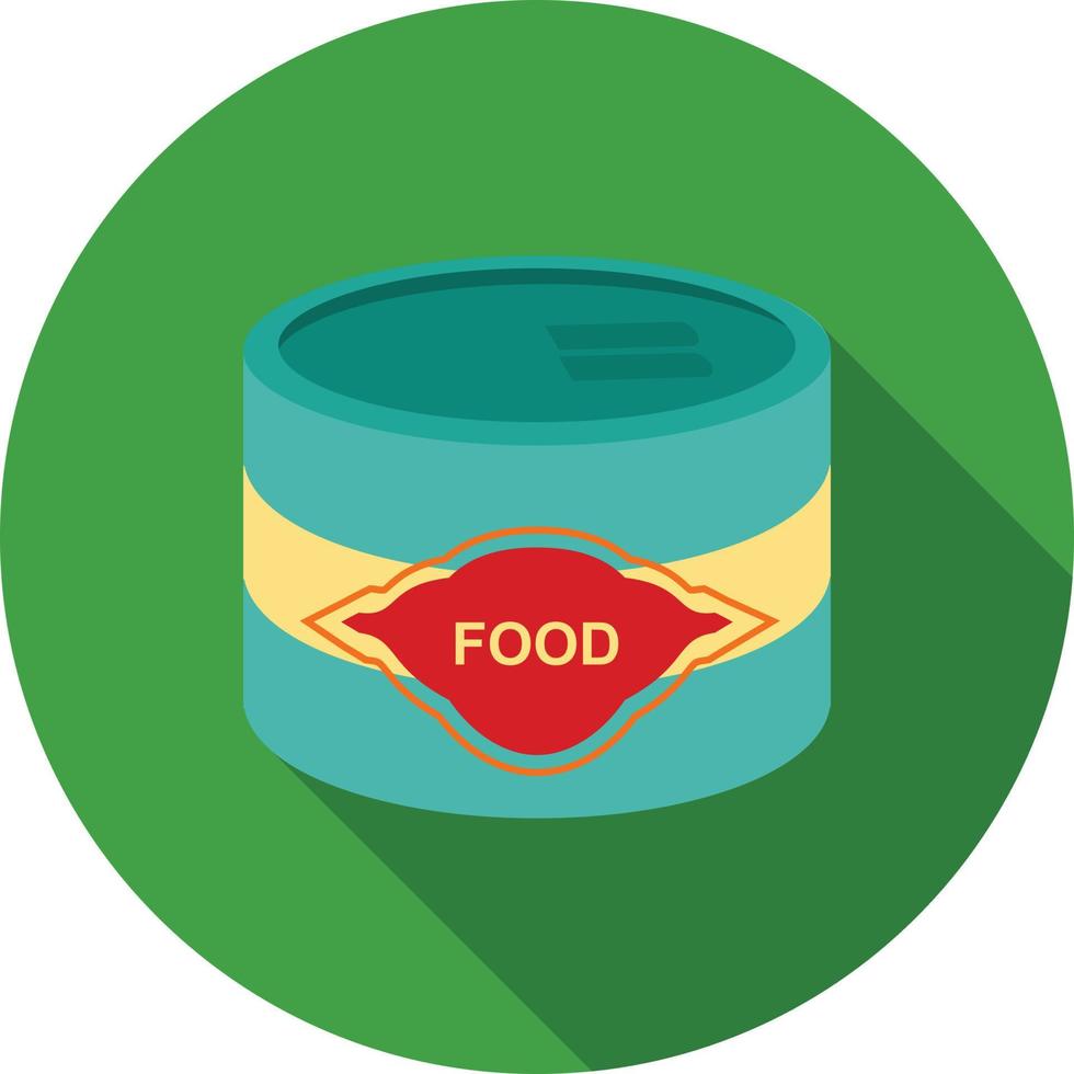 Canned Food Flat Long Shadow Icon vector