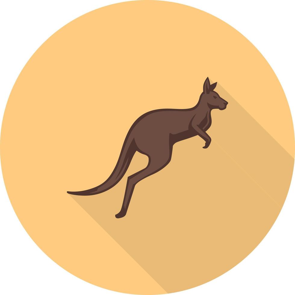 Kangaroo Flat Long Shadow Icon vector