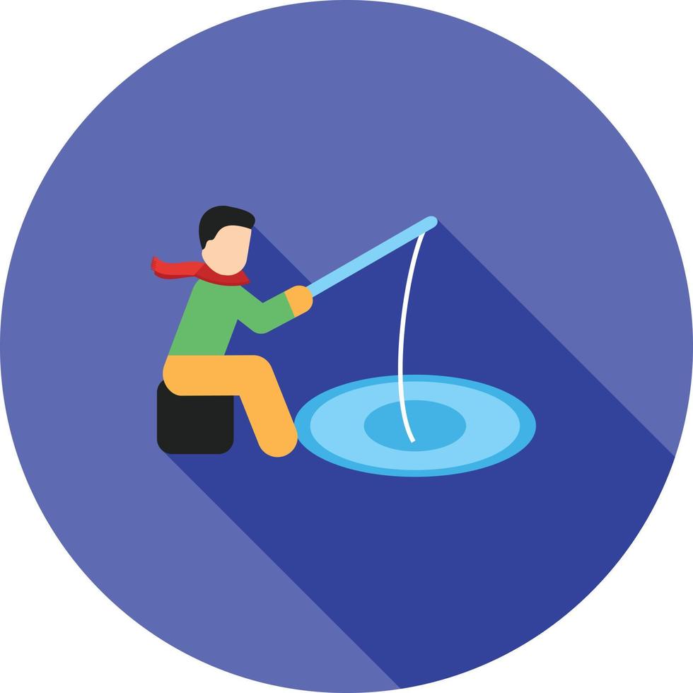 Fishing Flat Long Shadow Icon vector