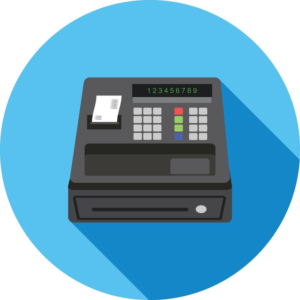 Cashier Machine Flat Long Shadow Icon vector