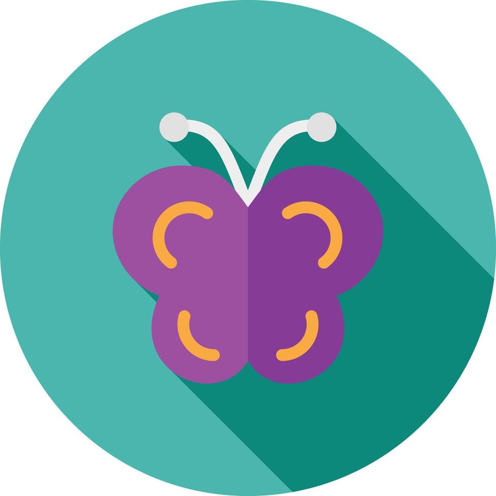 Butterfly Flat Long Shadow Icon vector