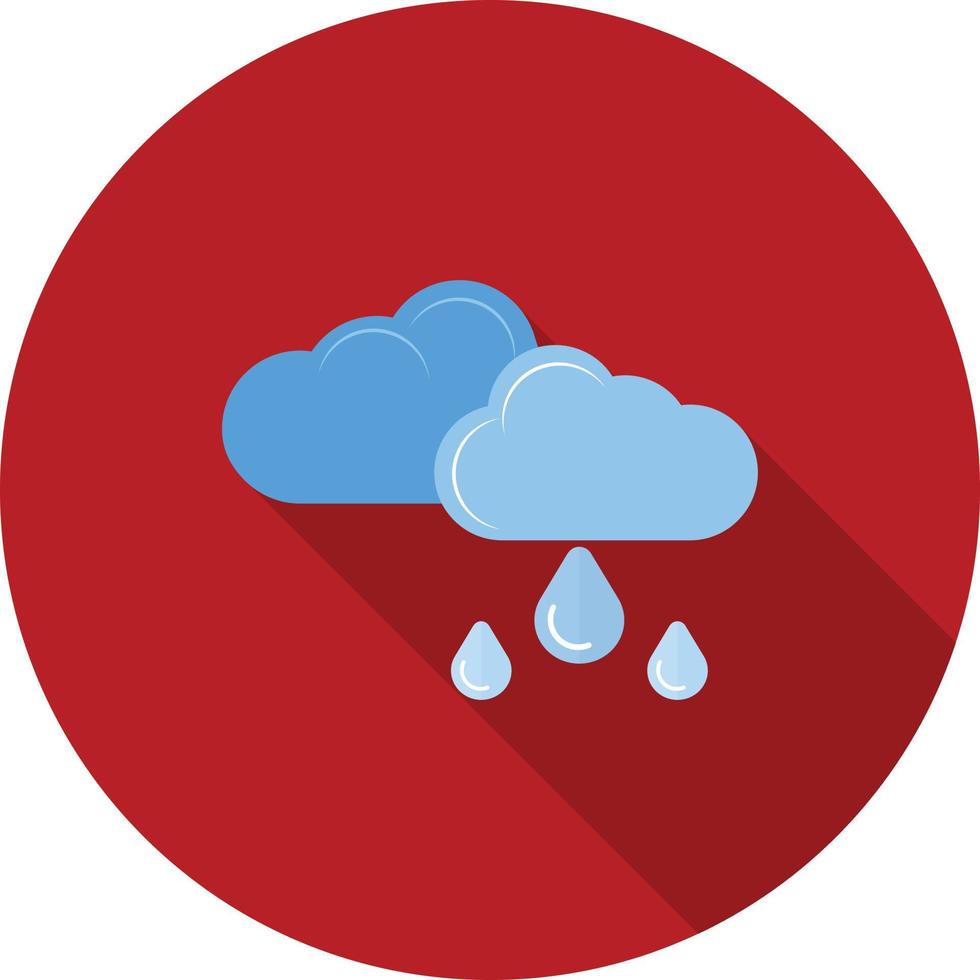Light Rain Flat Long Shadow Icon vector