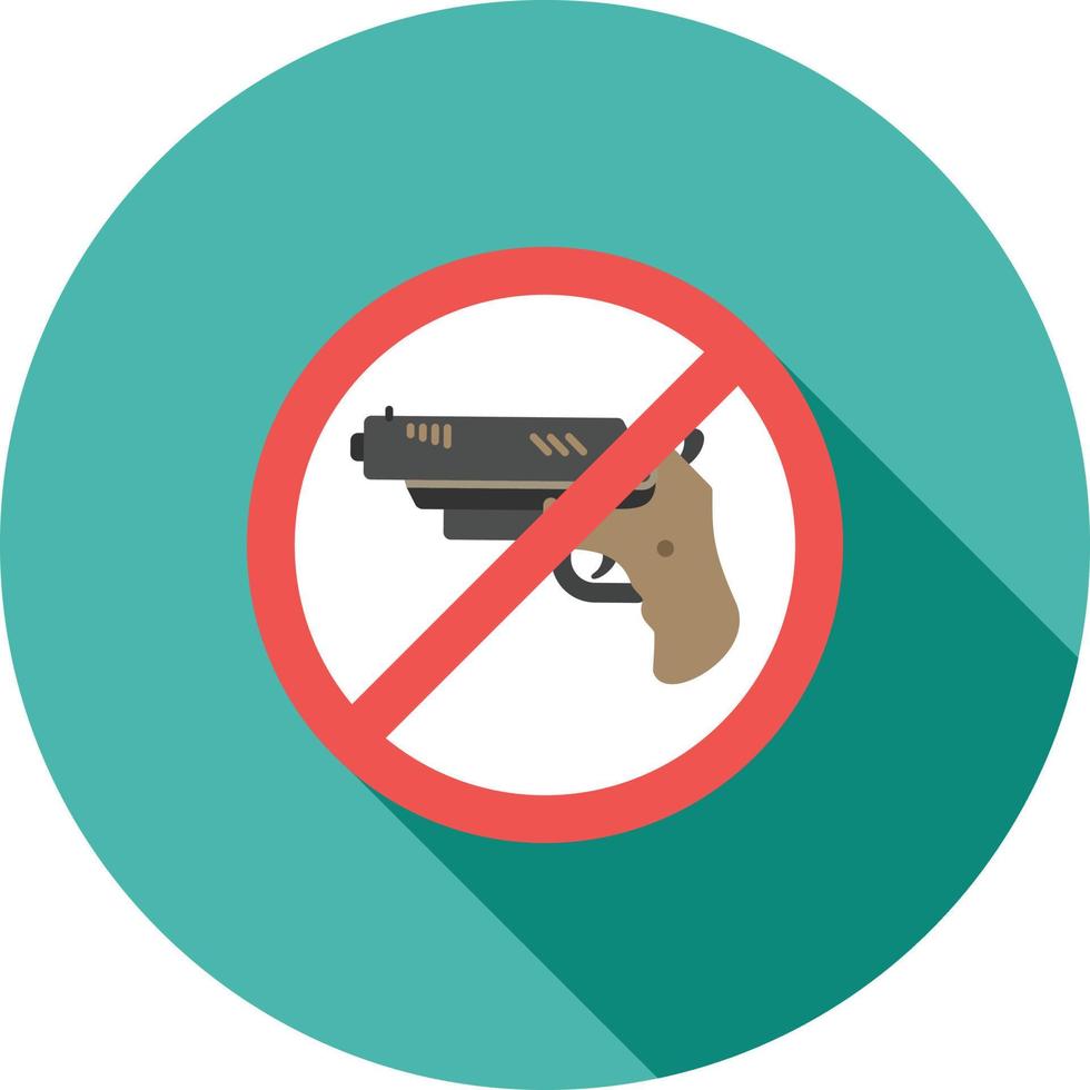 No Weapons Flat Long Shadow Icon vector
