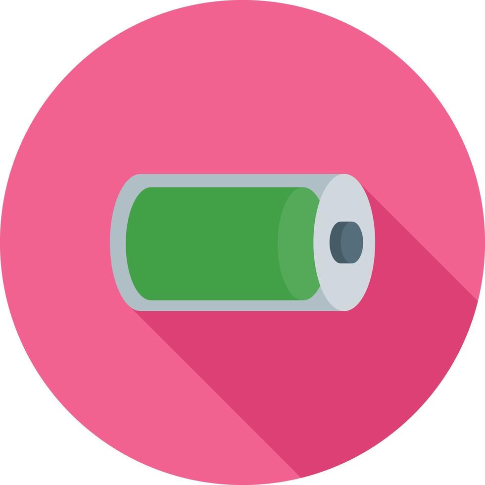 Full Battery Flat Long Shadow Icon vector