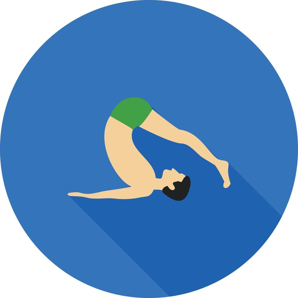 Plow Pose Flat Long Shadow Icon vector