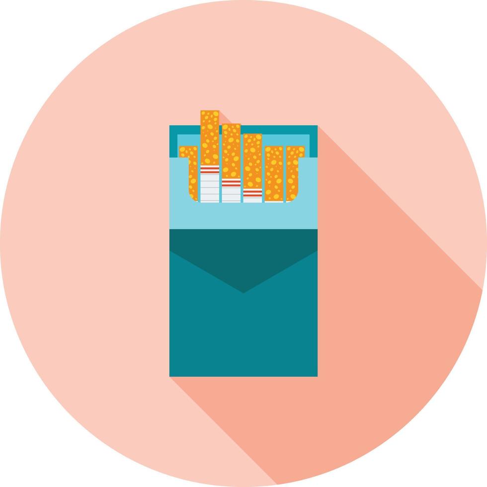 Packet of Cigarettes Flat Long Shadow Icon vector