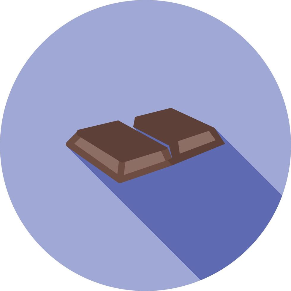 icono de sombra larga plana de galleta de chocolate vector