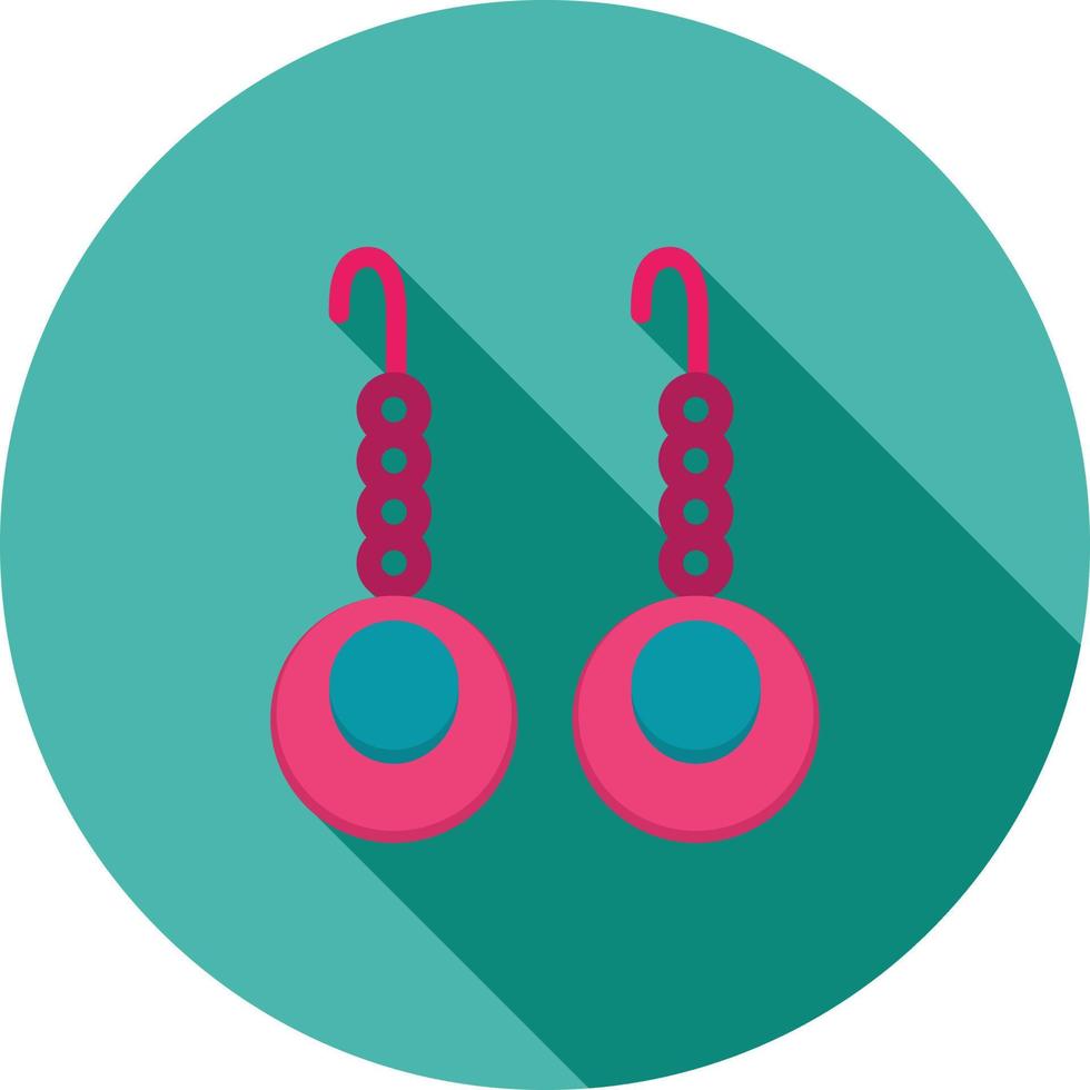 Earrings Flat Long Shadow Icon vector