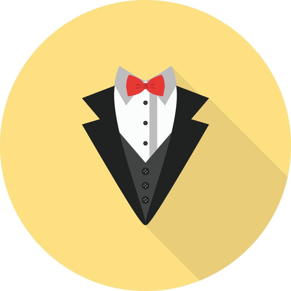 icono de sombra larga plana de traje de hombre vector