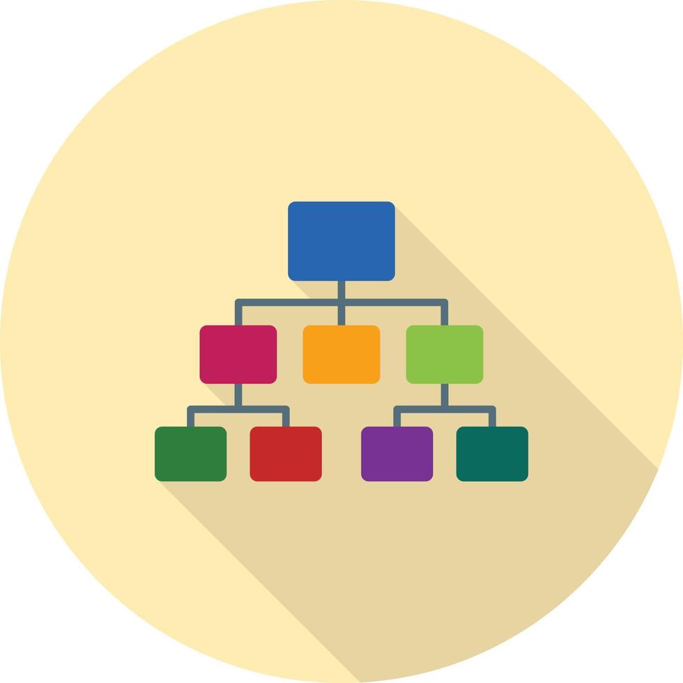 Sitemap Flat Long Shadow Icon vector