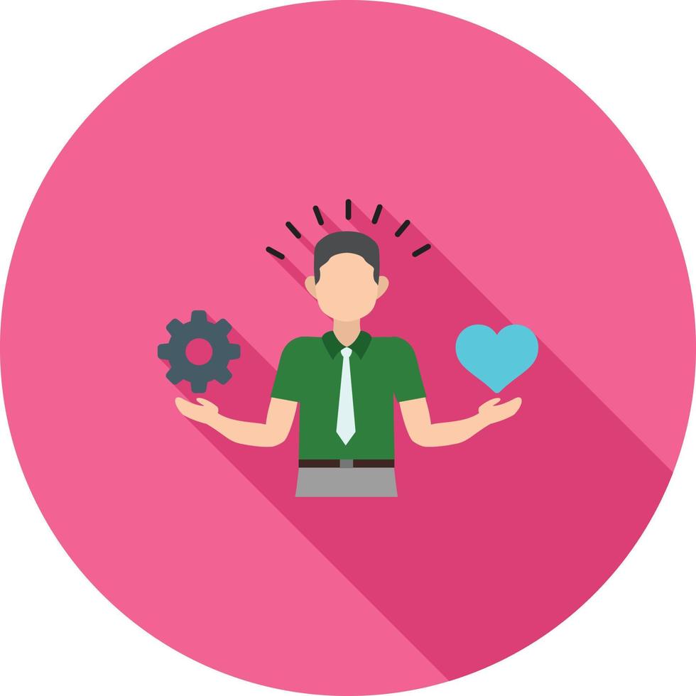 Stress Management Skills Flat Long Shadow Icon vector