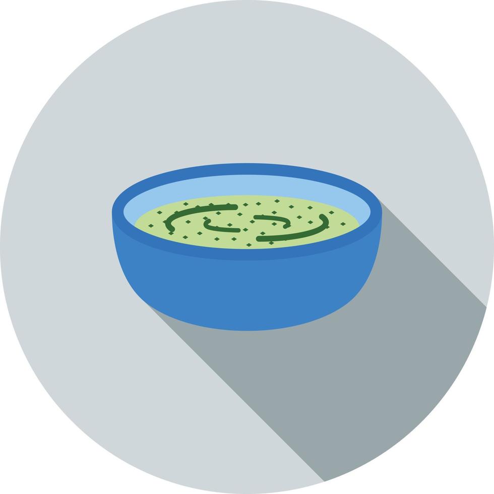 icono de sombra larga plana de salsa verde vector